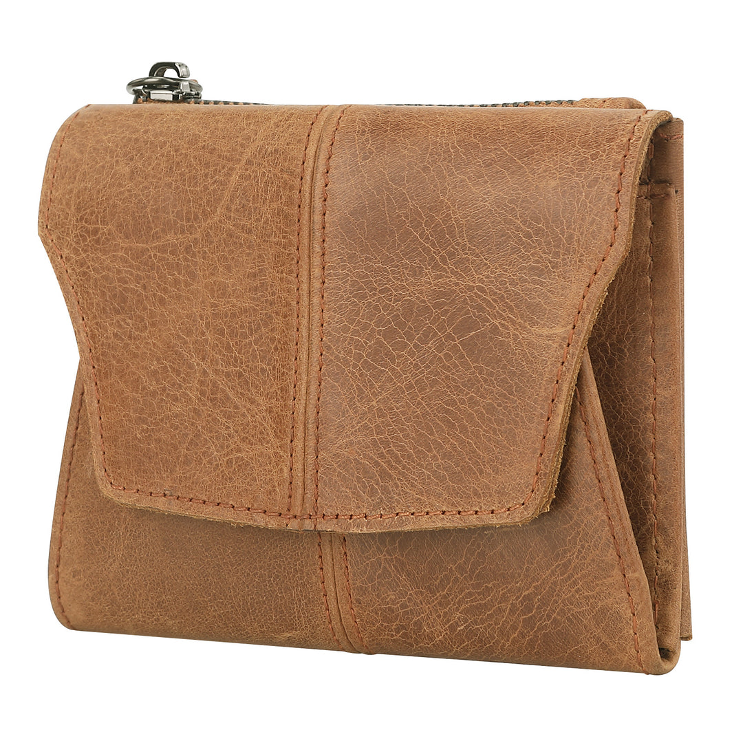 Light Brown Genuine Leather Women's Wallet - Multifunctional Coin & Card Holder, Fashionable Card Box in Top-Grade Cowhi