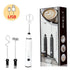 White 304 Stainless Steel Handheld Electric Milk Frother, Egg Beater, Paint Mixer, and Milk Powder Whisk