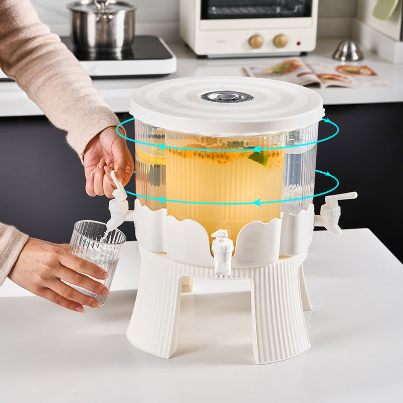 Only A Cold Water Bottle Large Capacity Rotating Beverage Dispenser with Faucet, Multi-Compartment Refrigerator Water Ju