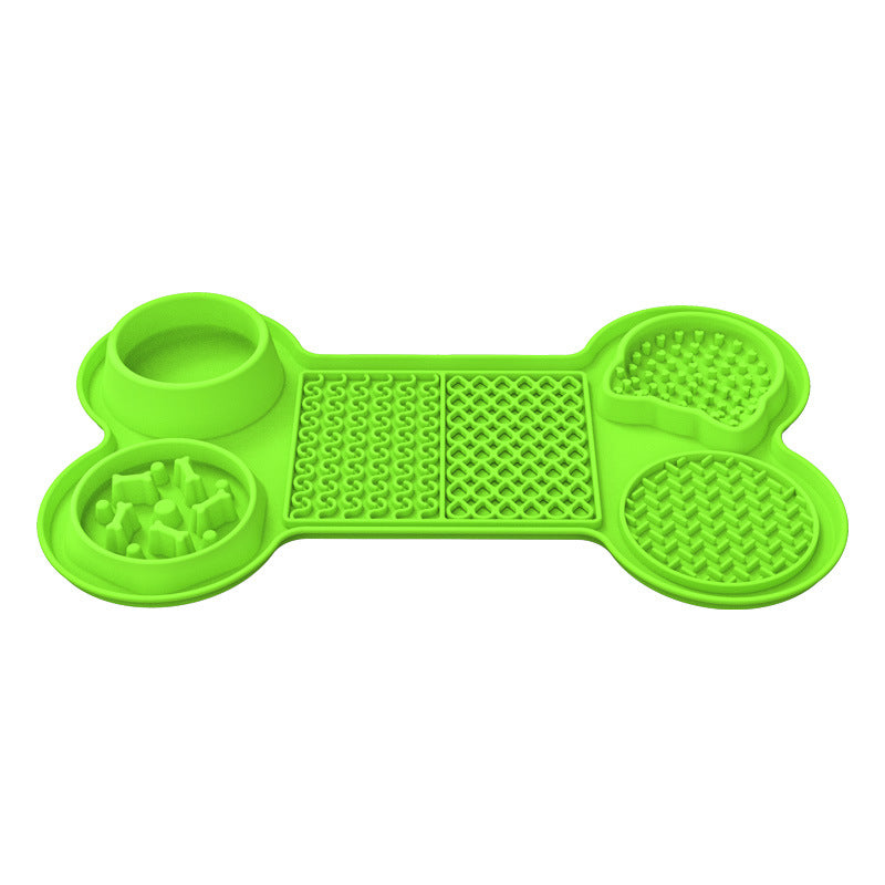 Green Silicone Pet Licking Mat Slow Feeder Pad with Strong Suction and Foldable Design, Heat Resistant -40Â°C to 240Â°C,