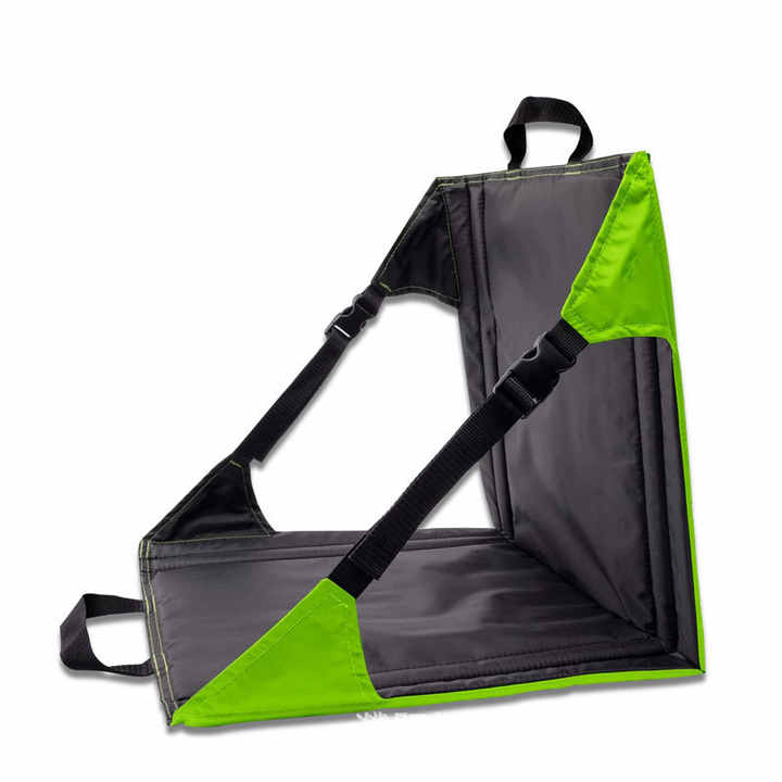Green And Black Portable Outdoor Camping Seat Pad with Backrest, Foldable & Waterproof Concert Cushion, 600D Oxford Fabr