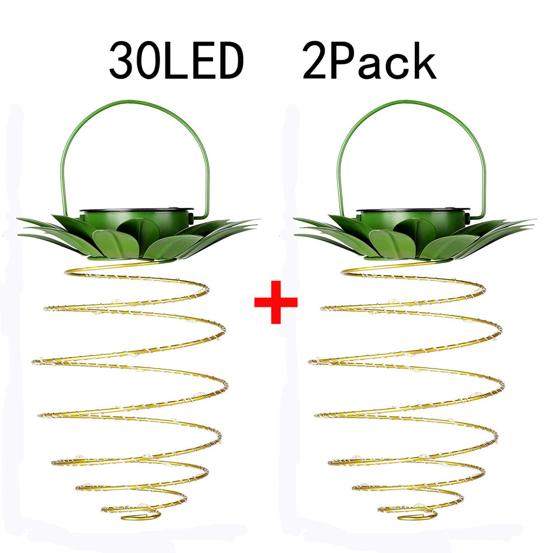 2 Pcs 30 LEDS Solar Pineapple Lantern â€“ Outdoor LED Decorative Hanging Light, Waterproof Iron Art, Solar-Powered Garde