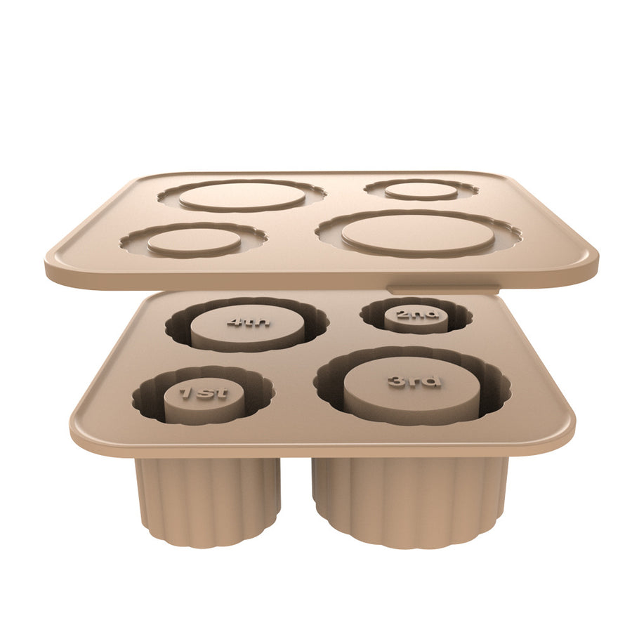 2 Pcs Brown Silicone Ice Cube Tray with Lid - Easy Release, Food-Grade Platinum Silicone Ice Mold, 30oz/40oz Compatible,