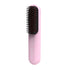 Pink Wireless Hair Straightening Brush - Portable 2-in-1 Styling Tool with USB Charging, Ceramic Heat Technology, and Co