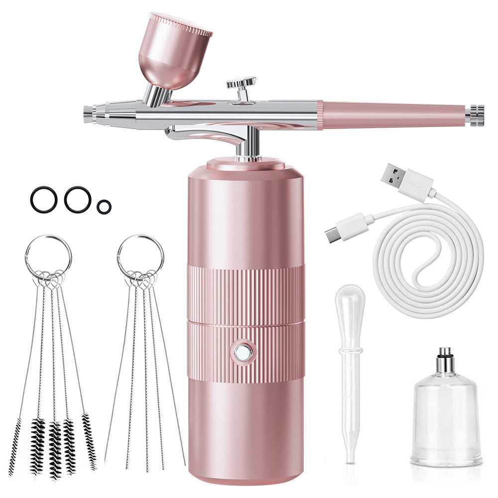 Pink Portable Oxygen Infusion Nano Spray Facial Beauty Instrument â€“ High Pressure Needle-Free Skin Care Mist Sprayer