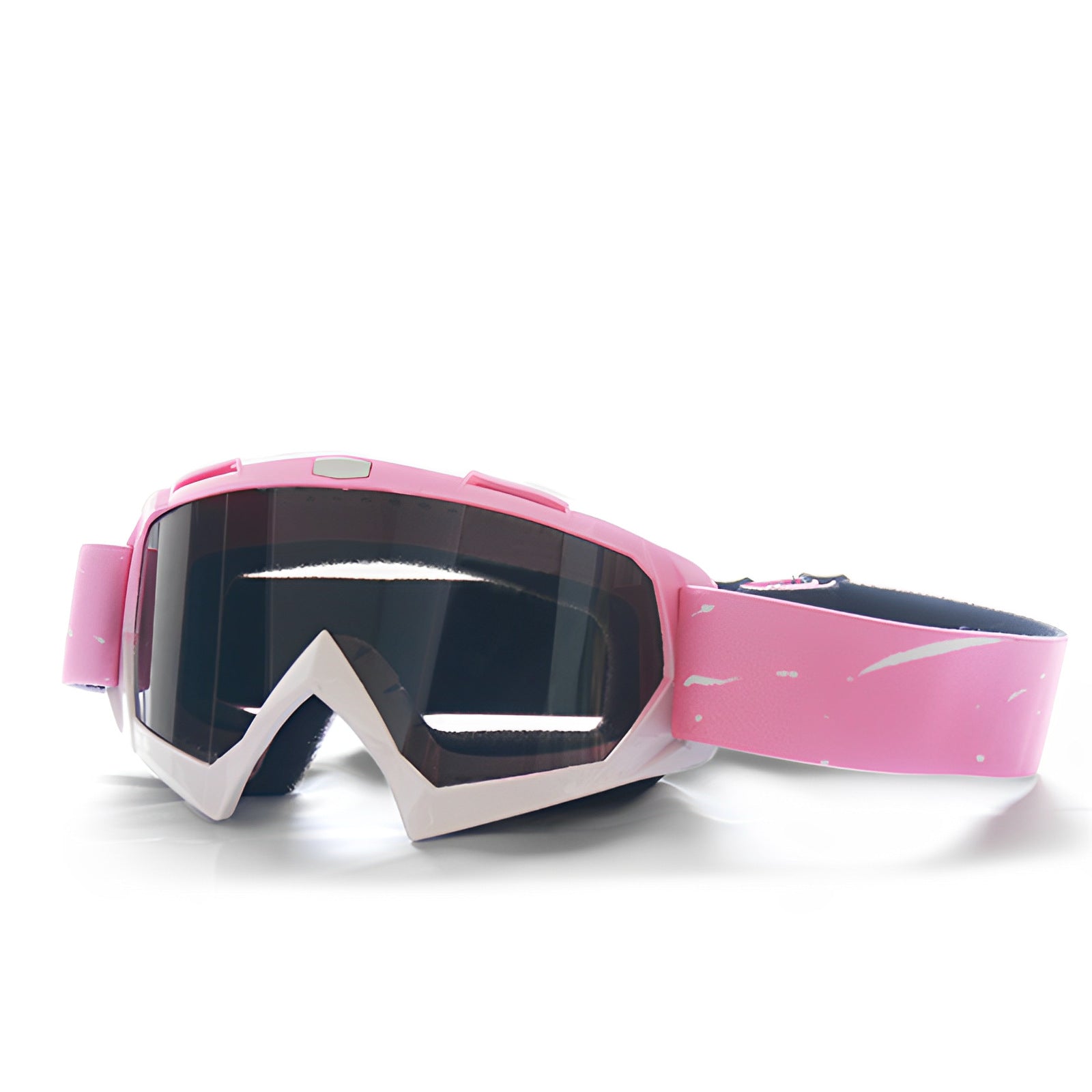 Progressive Pink + Grey Lenses Outdoor Protective Motorcycle Goggles - Windproof, Dustproof, Skiing, and Cycling Eyewear