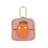 Carrot Pattern Pink Cute Multifunctional Mini Leather Coin Purse with Keychain for Lipstick, Bluetooth Earbuds, and Smal