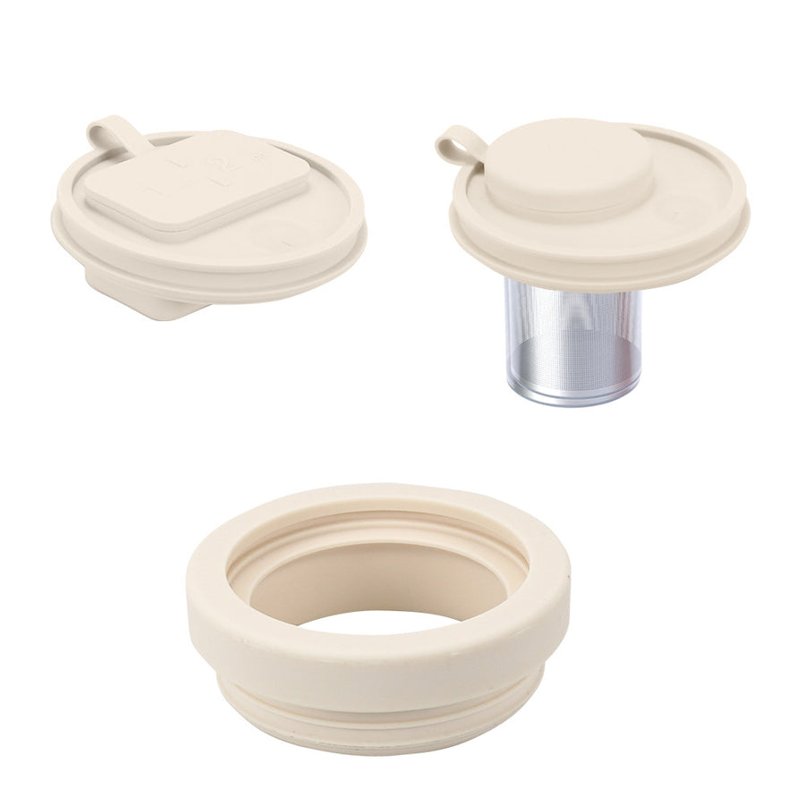 Off White 40oz Silicone Replacement Coffee and Pill Mug Lid - BPA-Free, Leak-Proof, Dishwasher Safe