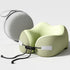 Green Portable U-Shaped Memory Foam Travel Pillow - Ergonomic Neck Support for Airplane, Car, Office - Lightweight & Com
