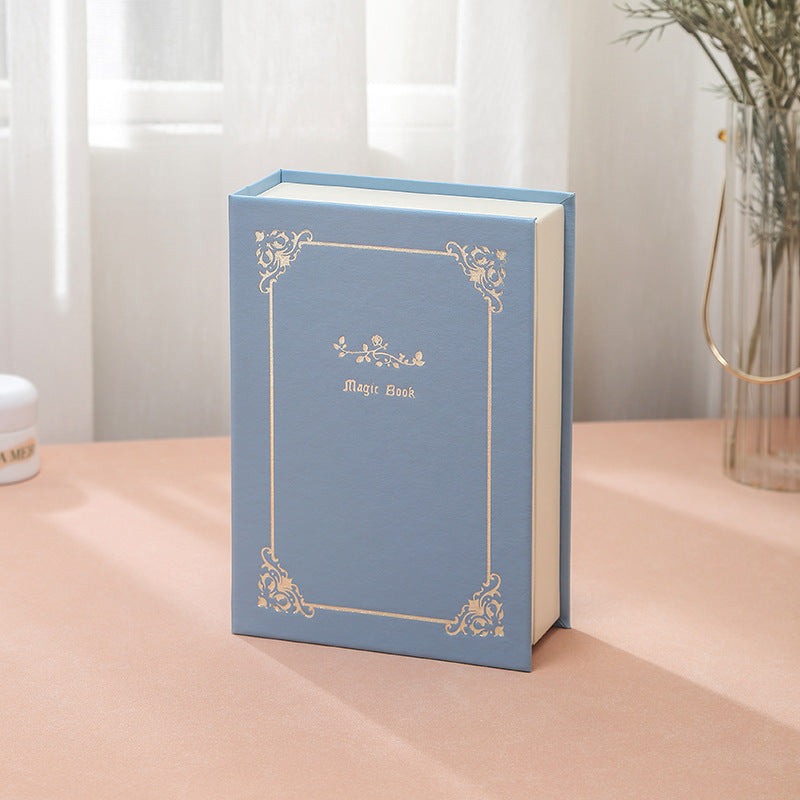Blue Creative PU Jewelry Storage Book - Magnetic Closure Organizer for Earrings, Rings, and Necklaces(The Jewelry is a p