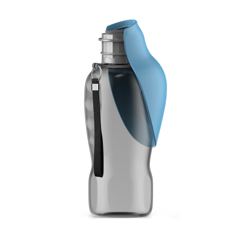 Blue And Grey Portable Foldable Pet Water Bottle with 800ml Capacity - Leakproof Travel Hydration Dispenser for Dogs and