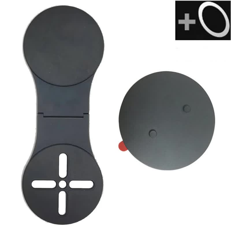 Black Magnetic Foldable Phone Stand â€“ Universal Aluminum Alloy Desktop & Tesla Car Mount, Compact and Lightweight Desi