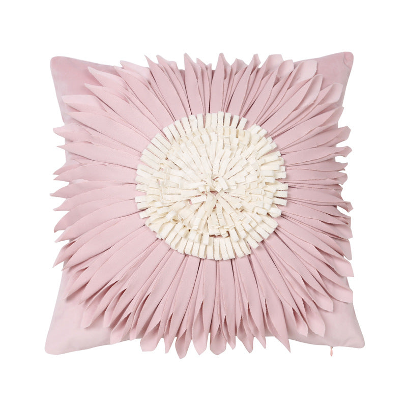 Style 1 Pink 3D Floral Cushion Covers - Modern Luxury Decorative Throw Pillow Covers for Living Room(Without Pillow Inse