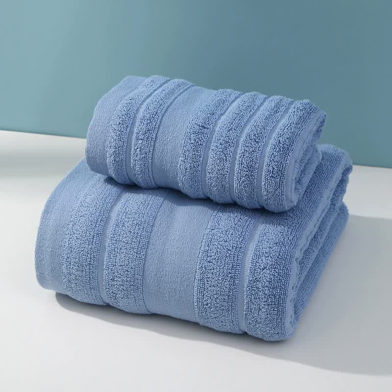Blue Premium Soft Cotton Towels Set â€“ Absorbent, Quick-Dry, Comfortable and Durable, Available in Multiple Colors