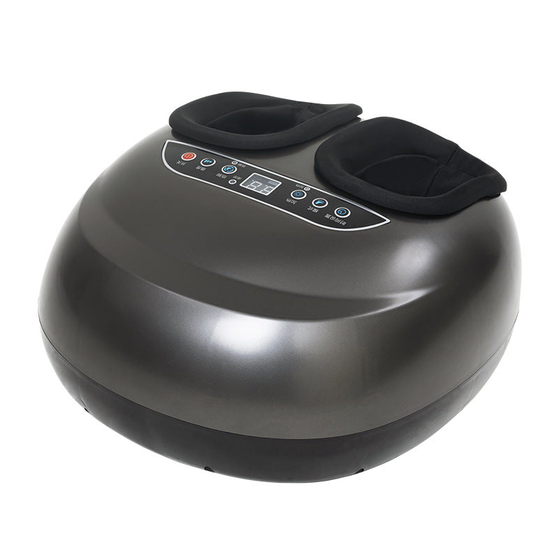 Luxury Automatic Foot Massager - Black Shiatsu Foot and Calf Massager with Adjustable Intensity, Air Compression, and Di
