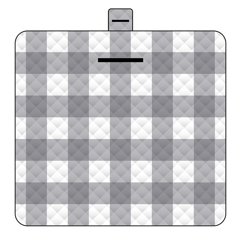 Thickened Waterproof Picnic Blanket - Portable Outdoor Beach Mat for Camping and Hiking 150*200cm(Gray plaid)