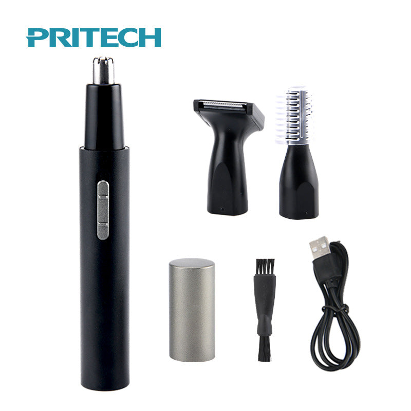 PRITECH TN-266 Multi-Functional Electric Hair Trimmer Kit - USB Rechargeable Grooming Set for Nose, Eyebrow, Beard, and 