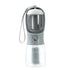 Gray 3-in-1 Portable Pet Water Bottle with Food Storage and Waste Bag Dispenser - 300mL Capacity