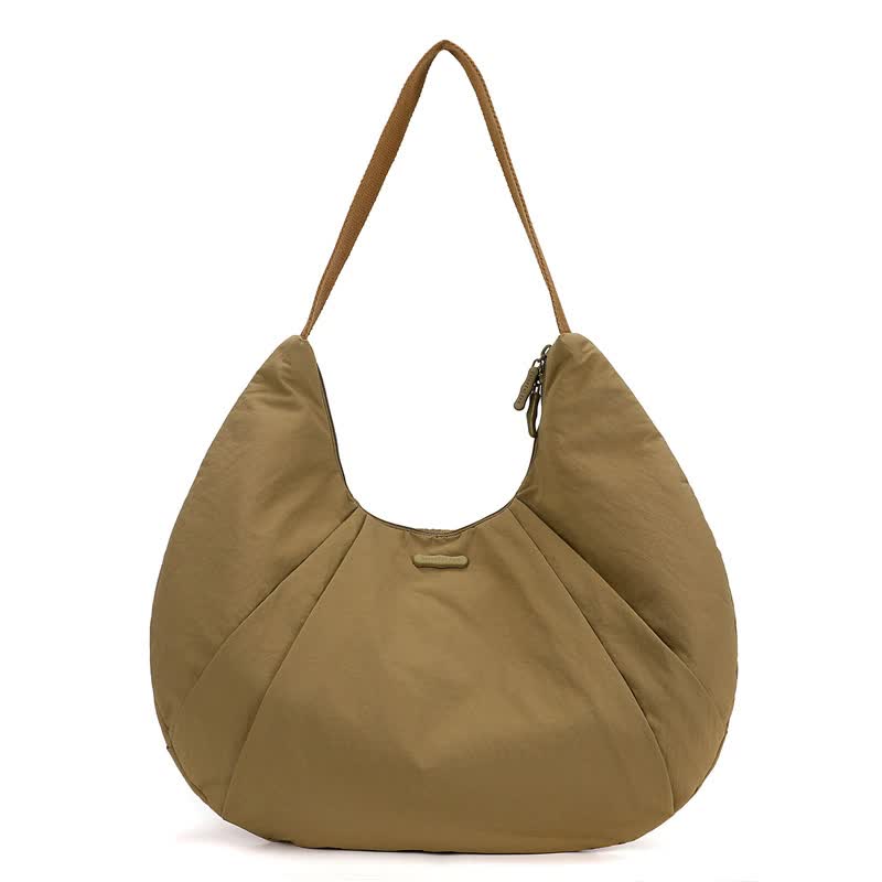 Earthy Yellow Waterproof Nylon Lightweight Tote Shoulder Bag - Stylish and Spacious for Daily Commute and Outdoor Activi