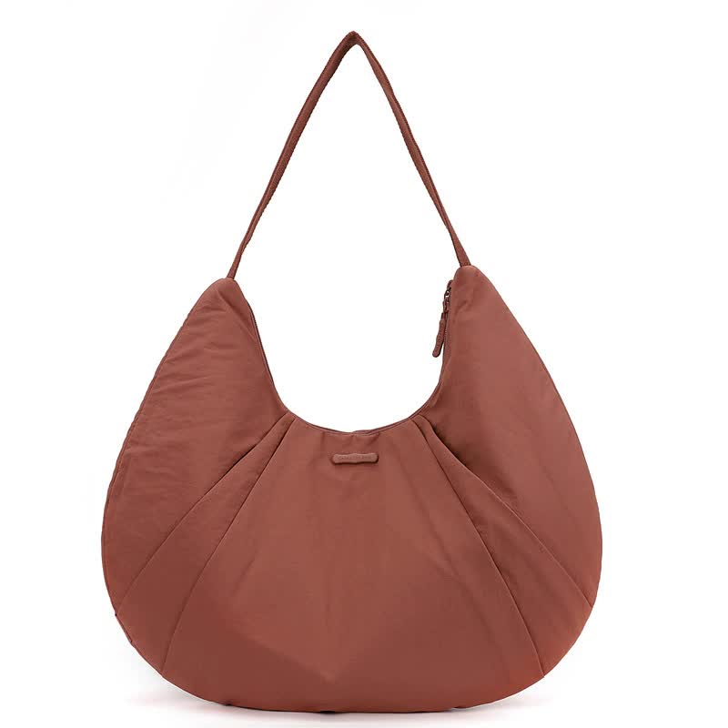Raspberry Red Waterproof Nylon Lightweight Tote Shoulder Bag - Stylish and Spacious for Daily Commute and Outdoor Activi