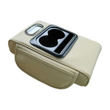 GT-6 No embroidery Beige ,Multifunctional Car Armrest Storage Box Cushion - Universal Fit with Cup Holder and Tissue Dispenser