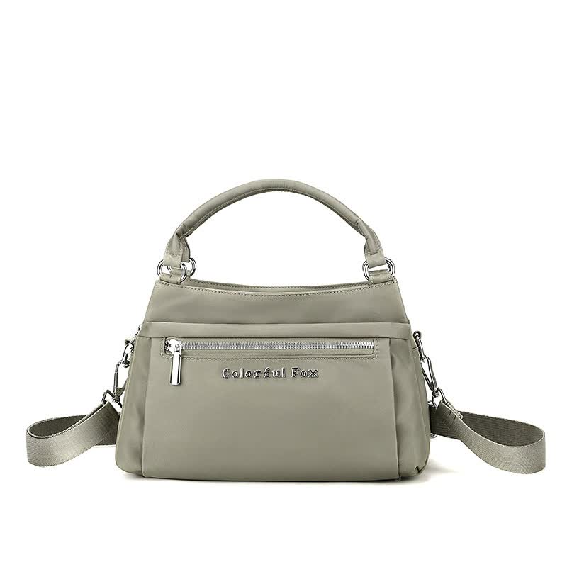 Mocha Gray Waterproof Nylon Crossbody Bag - Lightweight and Adjustable Strap Shoulder Bag for Women