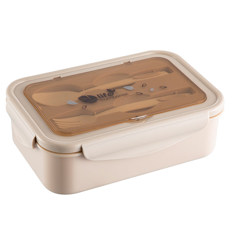 2 PCS Khaki Multipurpose Lunch Box with Spoon and Fork