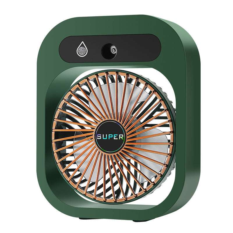 Portable USB Rechargeable Misting Fan â€“ Compact Personal Fan with Cooling Spray - Green Colors