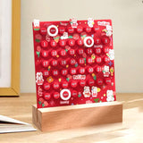 Red DIY Ring Perpetual Calendar - Creative Acrylic Desktop Calendar with Adjustable Rings