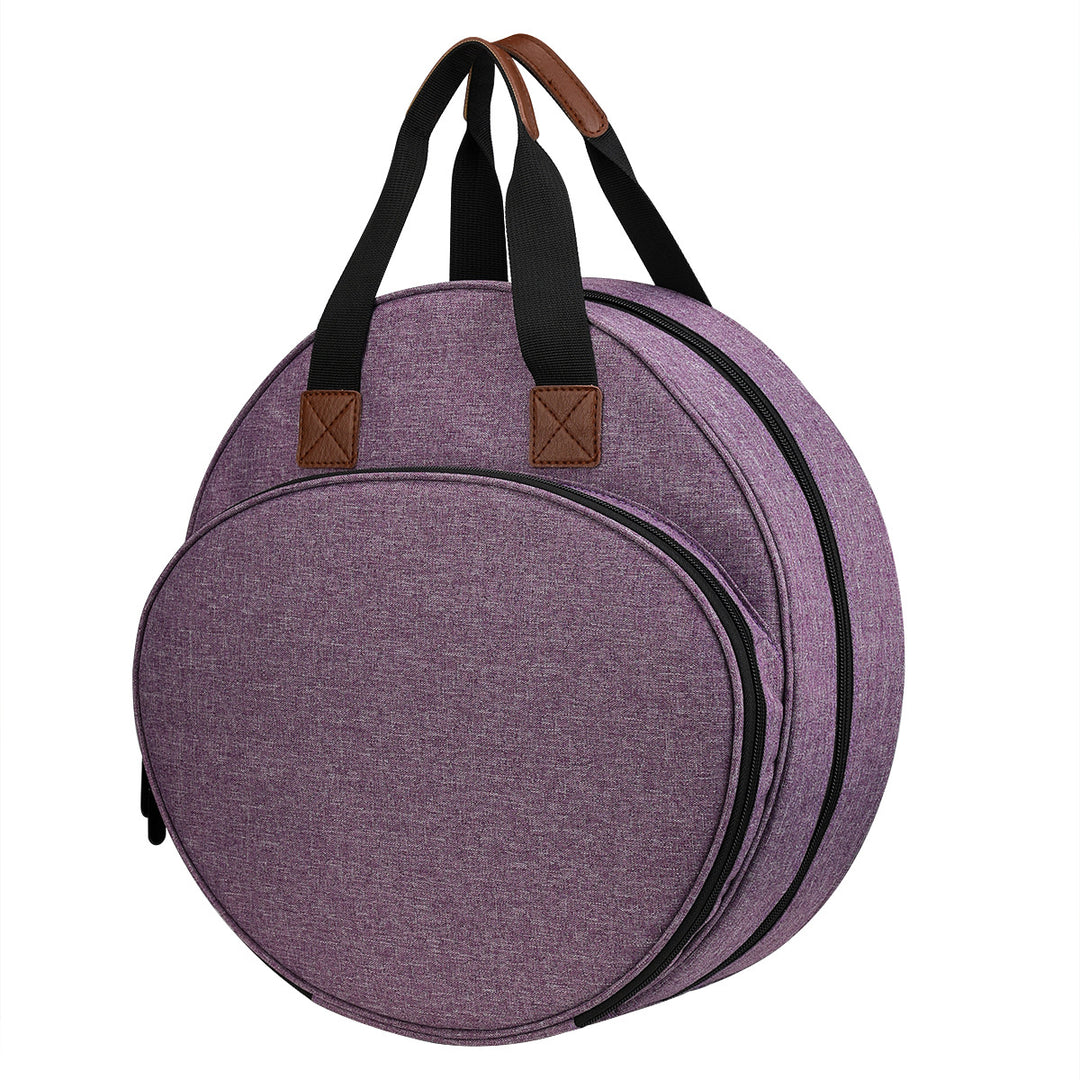 Purple Multi-Pocket Embroidery Storage Bag - Oxford Cloth Handbag Organizer for Cross-Stitch and Thread Storage