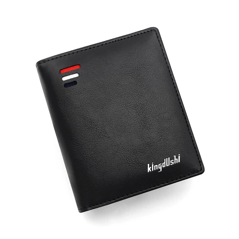 Black Menâ€™s RFID Blocking Leather Wallet - Slim and Compact Design