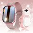 Steel Bracelet With Silicone Strap Pink Smart Fitness Watch with Large Display - 24 Sport Modes, Heart Rate Monitor & Mo