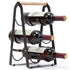 Folding Metal Wine Rack - Space-Saving 6-Bottle Storage Organizer with Wooden Handle