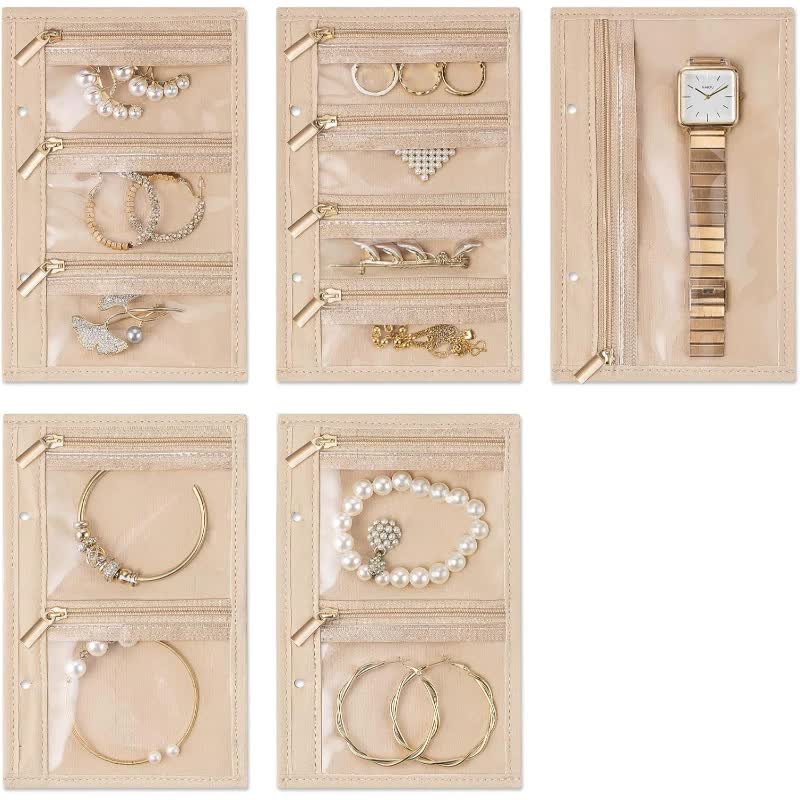 Portable Jewelry Organizer Inserts â€“ Clear Zippered Pouch Set for Accessories