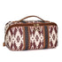 Brown Boho Travel Cosmetic Bag - Large Waterproof Makeup Organizer with Handle