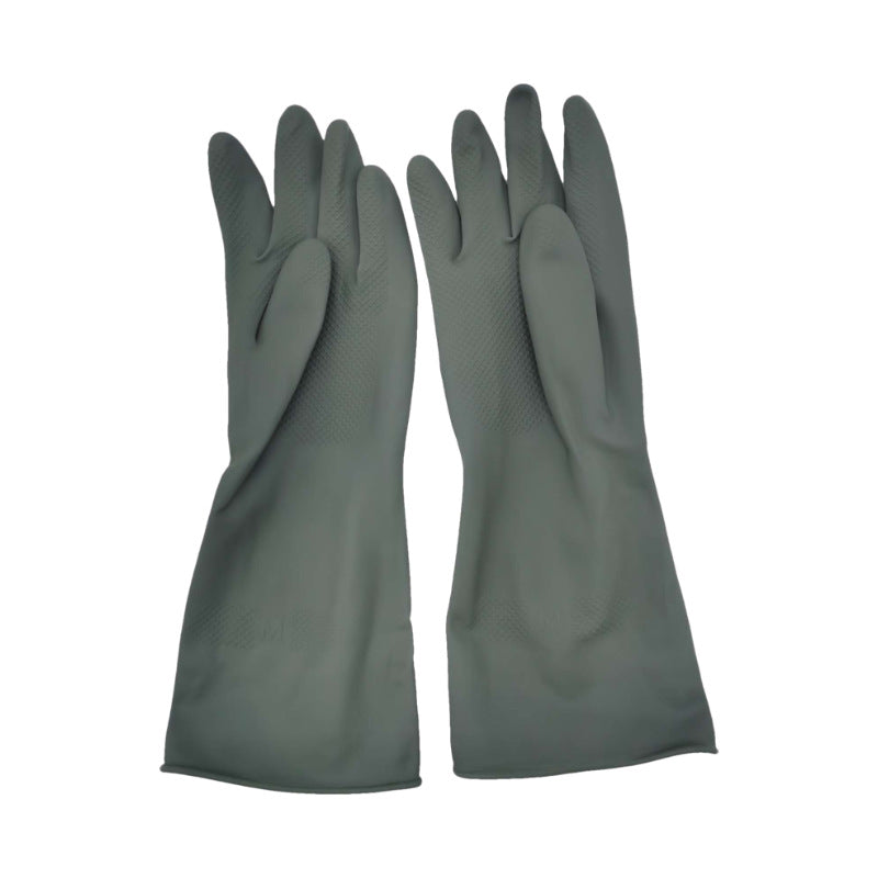 Grey Set of 3 Pairs of Durable Rubber Gloves - Waterproof, Comfortable, Ideal for Household and Cleaning Tasks