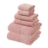 Pink Luxury 6-Piece 100% Cotton Towel Set - 2 Bath Towels, 2 Hand Towels, 2 Face Towels