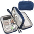 Dark Blue Portable Digital Organizer Bag - Multifunctional Storage for Power Banks, Cables, and Accessories(Photography 