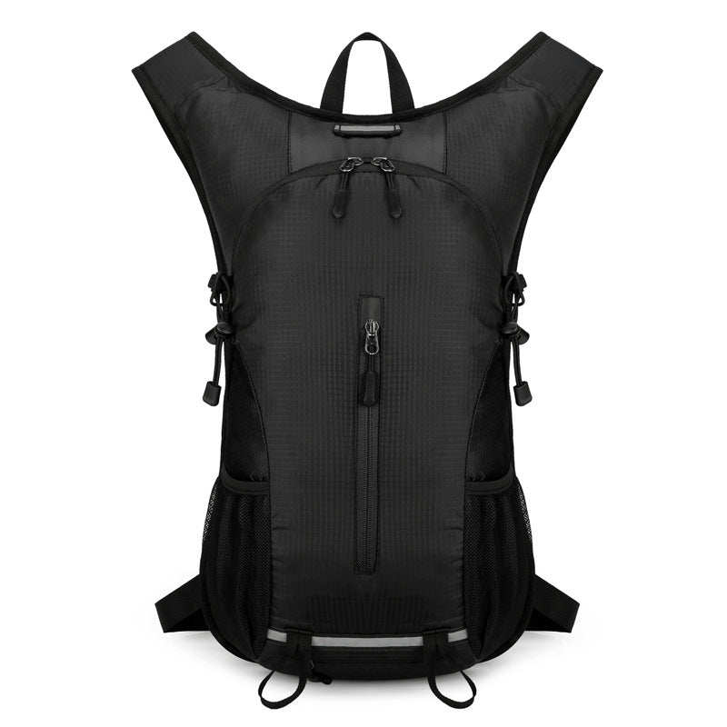Black Lightweight Outdoor Cycling Backpack - Durable and Water-Resistant Oxford Fabric, Large Capacity Sports Hiking Bag