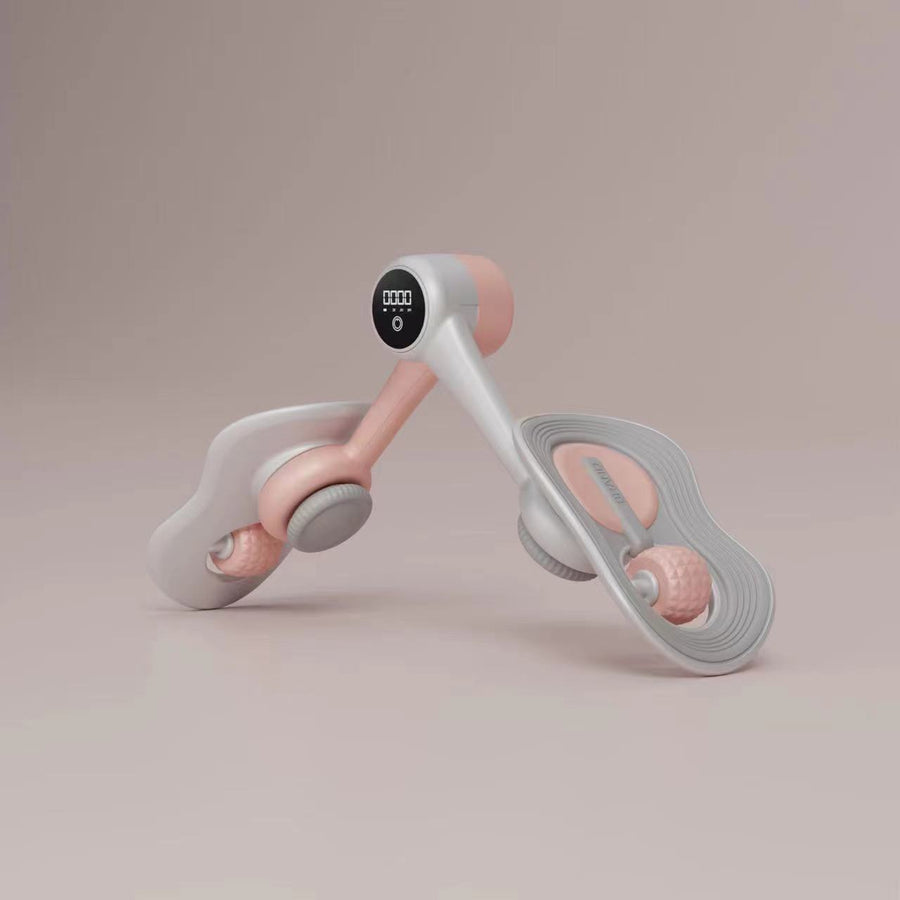 Pink Multi-Function Pelvic Floor Muscle Trainer | LCD Display | Postpartum Recovery Thigh Trimmer | 360Â° Rotatable Leg 