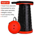Black and Red Splicing Color Portable Outdoor Telescopic Folding Stool with 100 Weight-Bearing Buckles, Lightweight and 