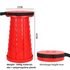 Red Portable Outdoor Telescopic Folding Stool with 100 Weight-Bearing Buckles, Lightweight and Compact Design, Perfect f