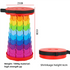 Rainbow Color Stitching Red Portable Outdoor Telescopic Folding Stool with 100 Weight-Bearing Buckles, Lightweight and C