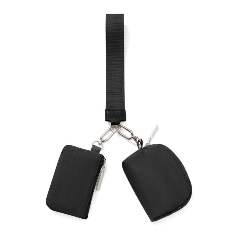 Black Portable Ladies Wrist Bag - Mini Wallet for Cards, Coins, and Keys, Lightweight and Stylish Organizer, Perfect for