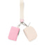 Pink And Off White Portable Ladies Wrist Bag - Mini Wallet for Cards, Coins, and Keys, Lightweight and Stylish Organizer