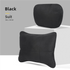 Black Luxury Eco-Friendly Suede Car Headrest and Lumbar Cushion Set - Ergonomic Support, All-Season Comfort, Adjustable 