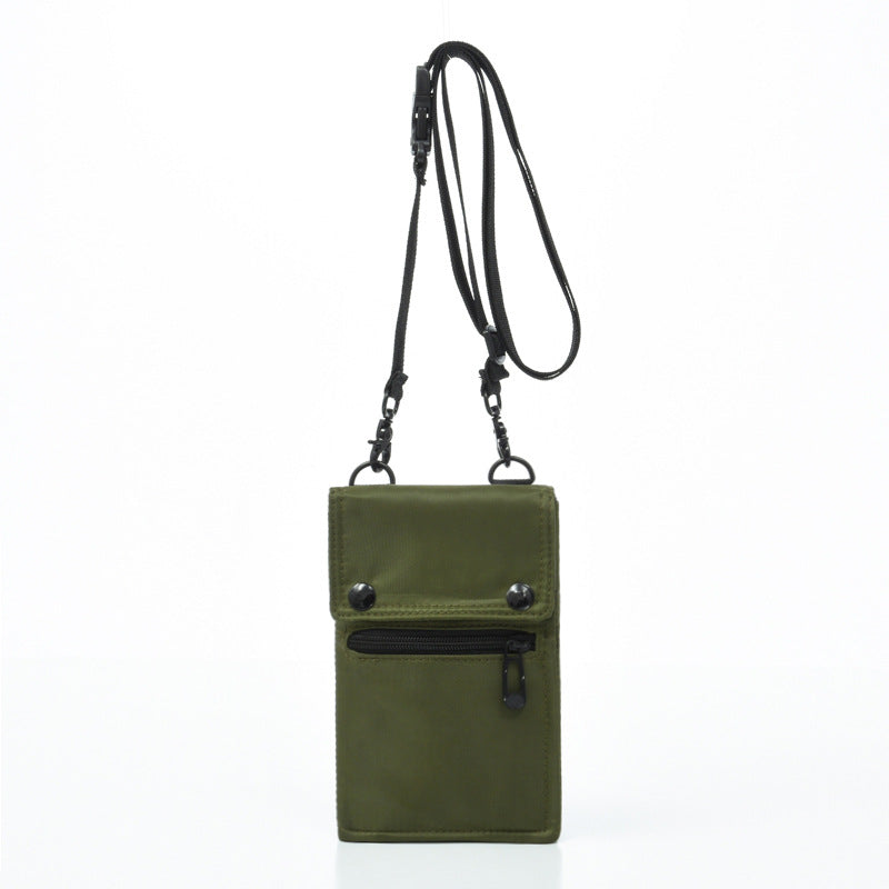 Green Water-Resistant Nylon Crossbody Phone Bag - Compact Travel Wallet & Card Holder for Men and Women(Mobile phones an