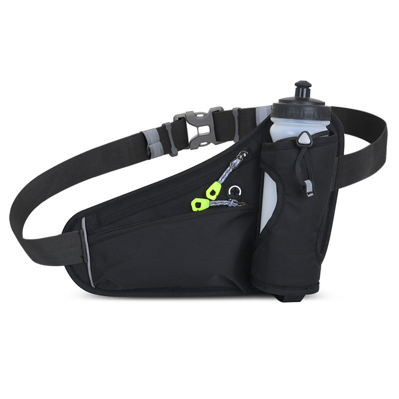 Black Hydration Running Waist Pack â€“ Waterproof Lightweight Sports Belt with Bottle Holder(Water bottles are filming p