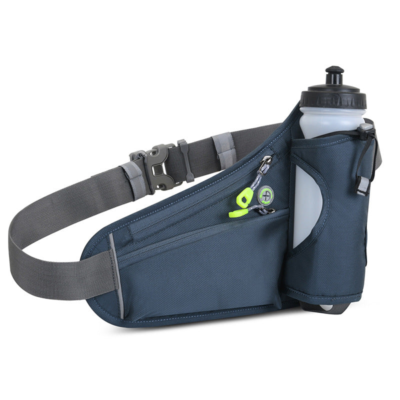 Dark Grey Hydration Running Waist Pack - Waterproof Lightweight Sports Belt with Bottle Holder(Water bottles are filming