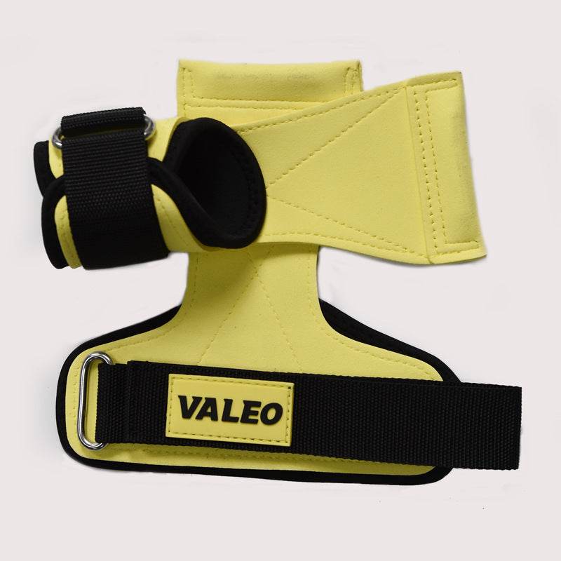 1 Pair Yellow Durable Gym Palm Guard with Ultra-fiber Leather for Heavy Lifting - Wrist Support Straps for Pull-ups and 